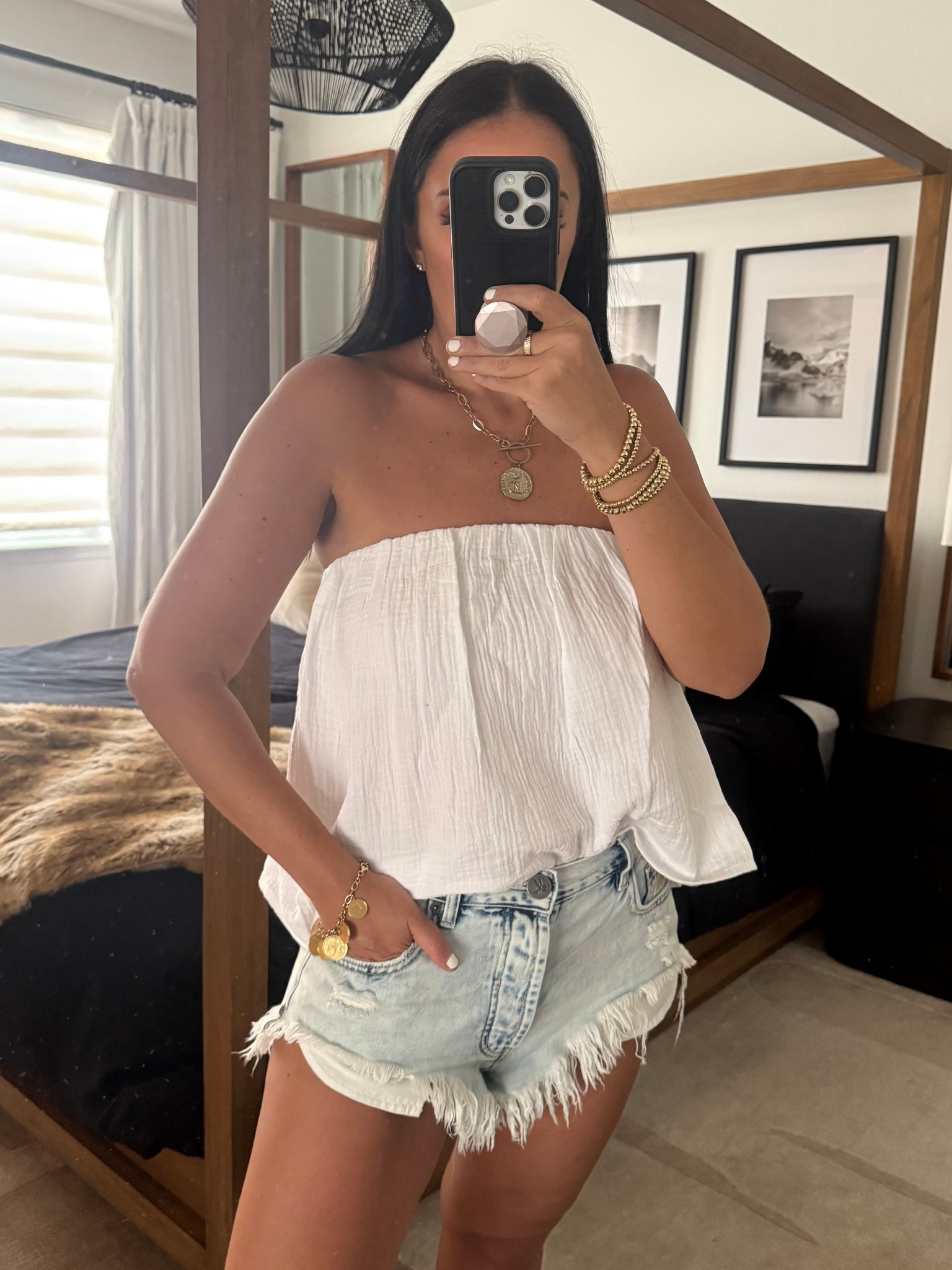 Flowy Gauze Tube Top
