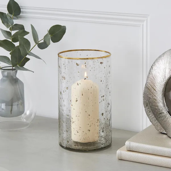 Recycled Glass Hurricane Candle Holder | Dunelm