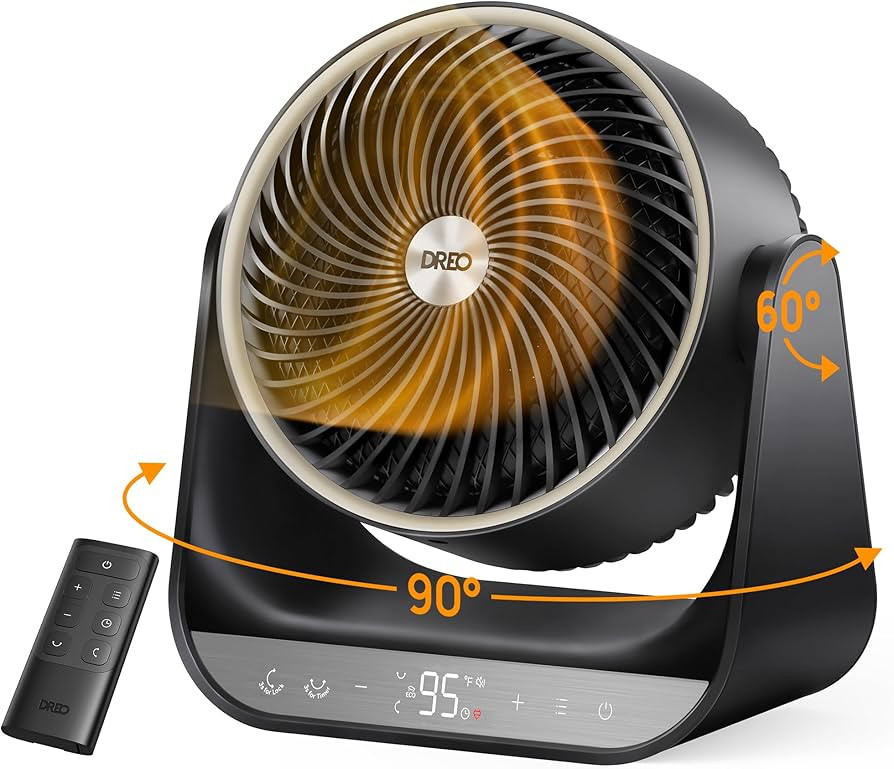 Dreo Whole Room Heater 714, 60° Vertical & 90° Horizontal 3D Oscillating Heating, 12 ft/s Long-... | Amazon (US)
