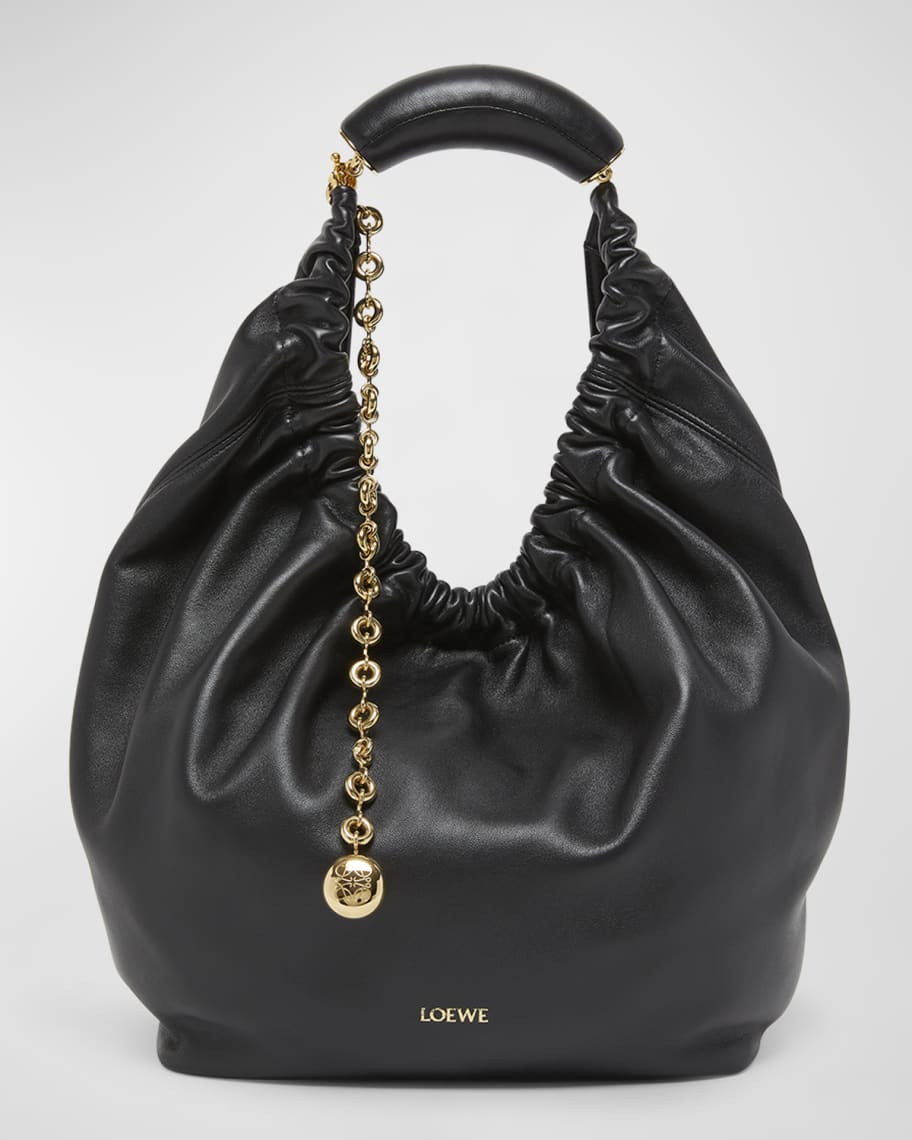 Small Squeeze Chain Leather Hobo Bag | Neiman Marcus
