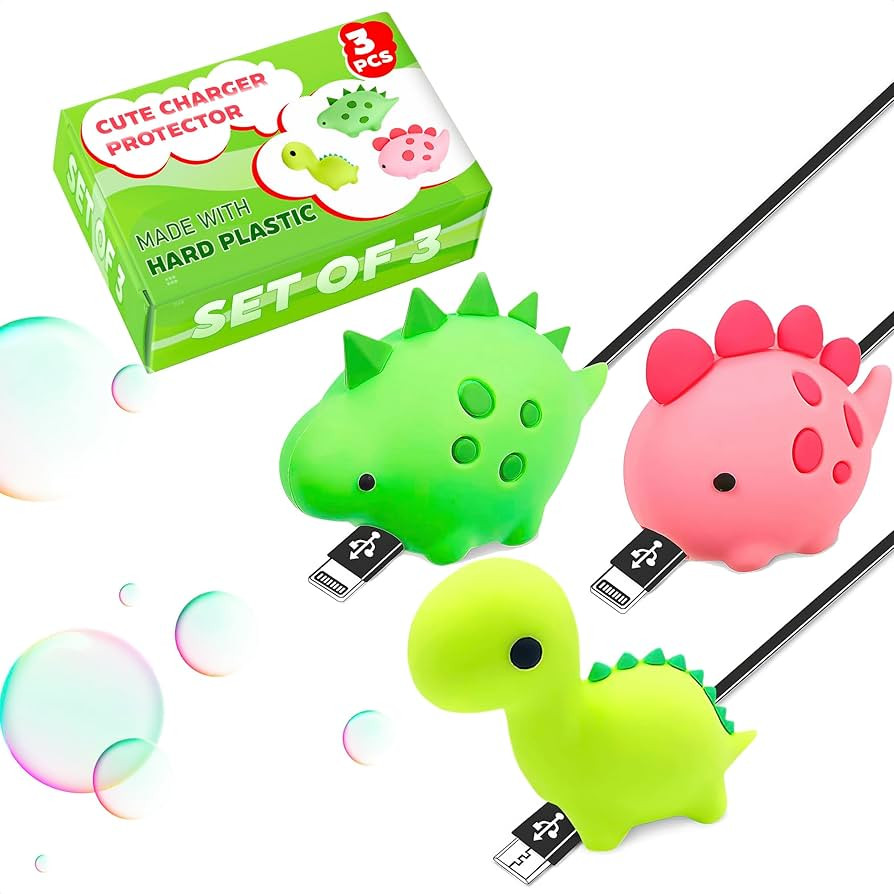 Phone Charger Protector Animal for Cord – Set of 3 USB Cable Protector Animals in Fun Dinosaur ... | Amazon (US)