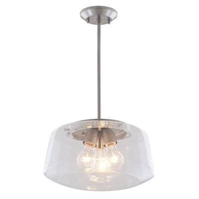 DVI Lighting DVP13905SN-CL Levant Drum Pendant Light | The Mine