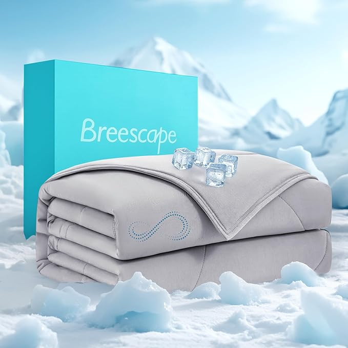 Breescape Cooling Comforter Throw Size - BlendTek™ Q-Max>0.46 Tech, Breathable Blanket for Hot ... | Amazon (US)