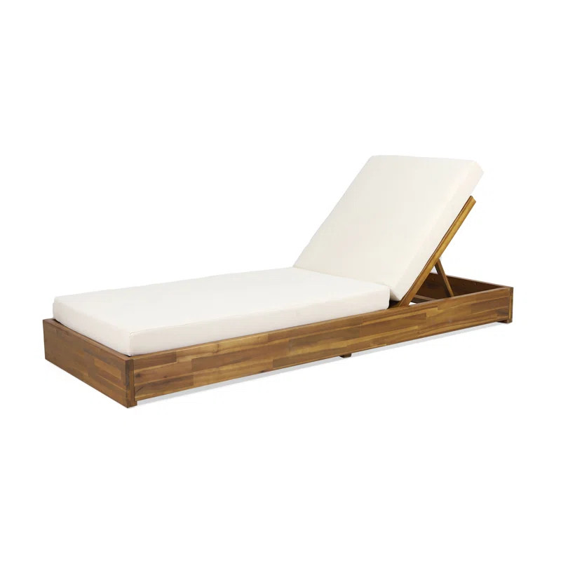 Ahmiah Outdoor Acacia Chaise Lounge | Wayfair North America