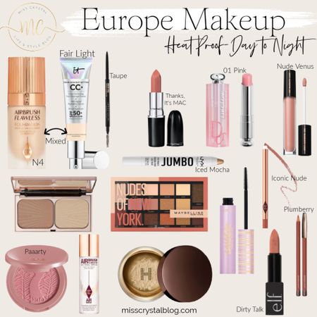 The makeup I wore in Europe. I purchased the Charlotte Tilbury foundation a few days into the trip because it was so hot I needed a long wearing foundation. Shades listed on products. 

#LTKeurope #LTKbeauty #LTKtravel