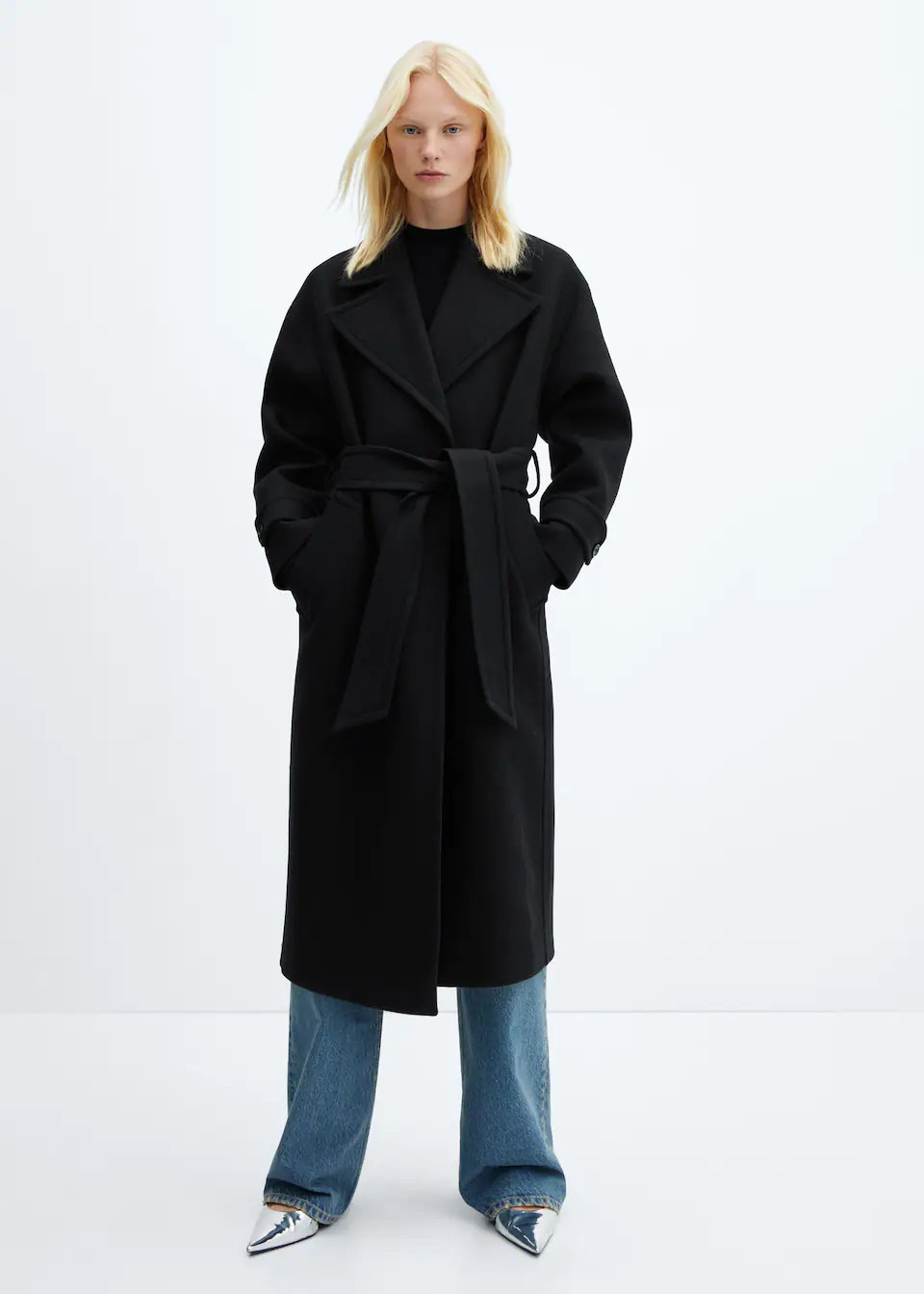 Wide lapel wool-blend coat | MANGO (US)
