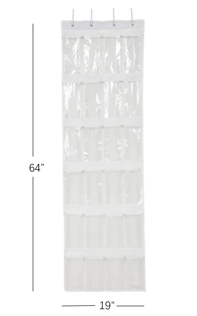 Mainstays 24 Pocket Over the Door Non Woven Closet Shoe Organizer, Arctic White | Walmart (US)