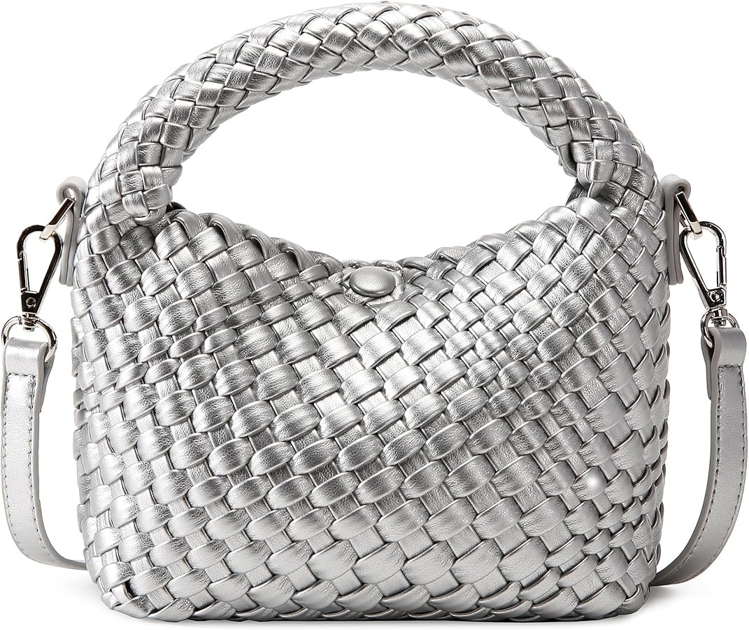 Fashion Small Woven Bag for Women, Handmade MINI HOBO Tote Bag Crossbody Handbag Travel Summer Be... | Amazon (US)