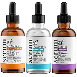 Amazon.com: artnaturals Anti Aging Vitamin C Serum for Face, Facial Skin Care Products 3 pack, Hy... | Amazon (US)