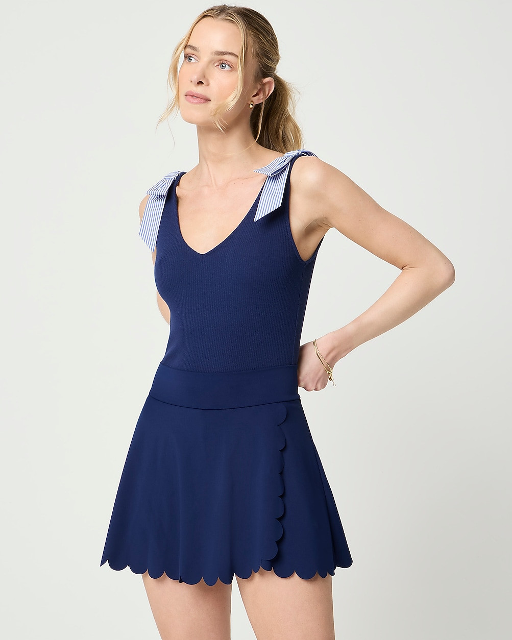 Scallop-trim active skort | J.Crew Factory