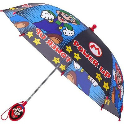Super Mario Boy’s Umbrella, Kids Ages 3-7 (Black/Blue) | Target