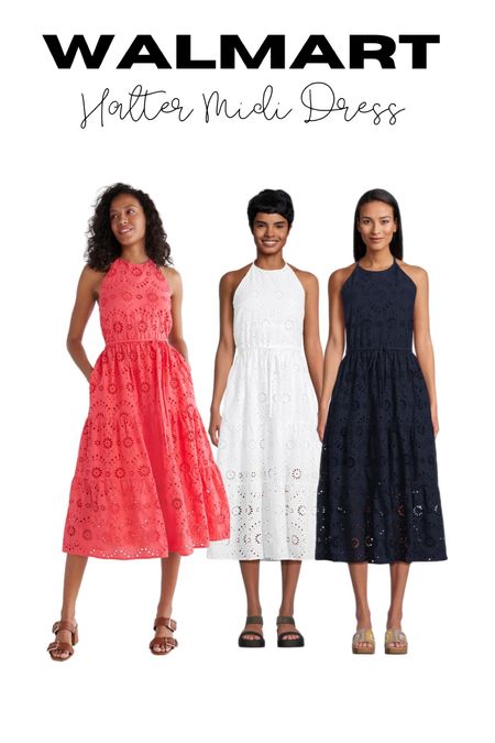 This gorgeous eyelet halter midi dress from Walmart is a SUMMER must have! Perfect for any occasion or a vacation!

#LTKFindsUnder50 #LTKStyleTip #LTKSeasonal