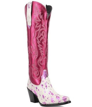 Dingo Take No Bull Calf Hair and Metallic Leather Tall Western Boots | Dillard's | Dillard's