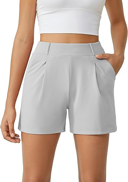 G4Free 2025 Trendy Shorts for Women Dressy Casual High Waisted Lounge Summer Pleated Shorts with ... | Amazon (US)