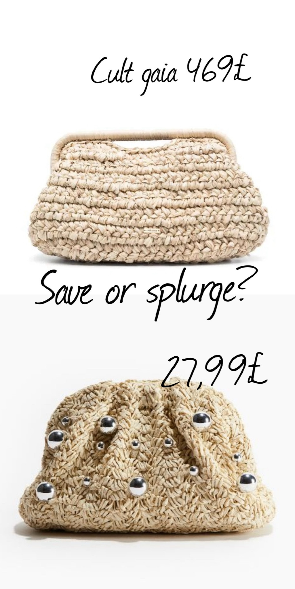 Straw clutch, cult Gaia bag, cult Gaia clutch, summer clutch, summer bag, save or splurge 

#LTKfindsunder50 #LTKitbag #LTKstyletip