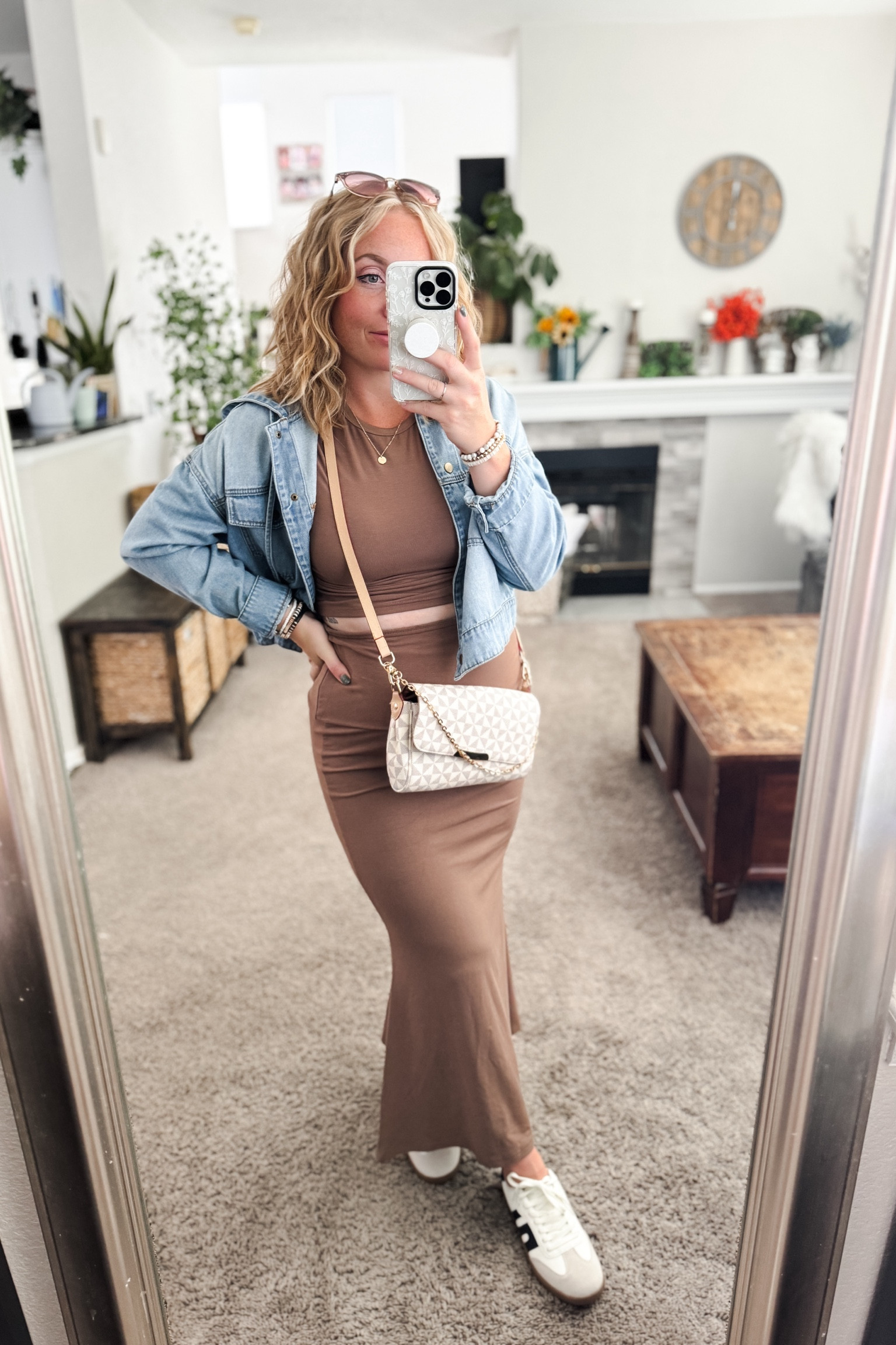 2 piece crop top and maxi skirt set paired with a cropped denim jacket, crossbody bag and sneakers. Everything fits TTS

//Fall outfits 2024, fall fashion finds,petite fashion, casual mom outfit ideas, fall outfit amazon, amazon outfit ideas, casual outfit ideas, outfit inspo, casual fashion, amazon fall fashion,  casual outfit fall, cute casual outfit, outfit ideas fall, amazon shoes, amazon bag, purse, size 4-6, casual fall outfits, casual outfit ideas everyday, fall tops, fall shoes, fall bags #ltkfindsunder100 #ltksalealert #ltkseasonal 

#LTKFindsUnder50 #LTKItBag #LTKStyleTip
