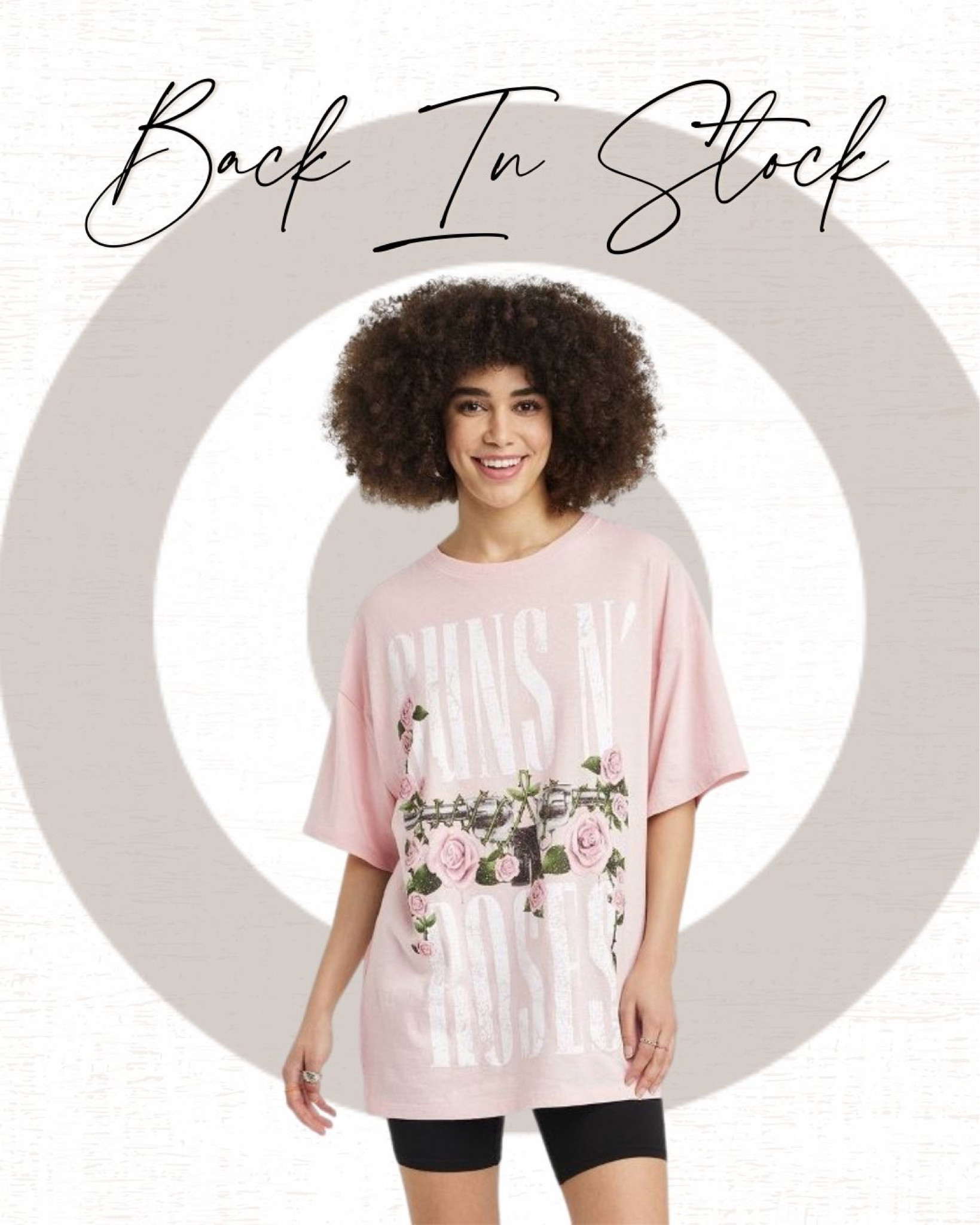 Shop guns and roses oversized t shirt dress Discount Black Friday