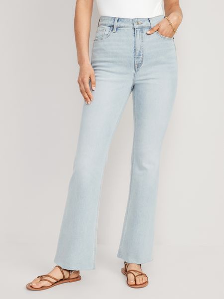 Higher High-Waisted Cut-Off Flare Jeans for Women | Old Navy (US)