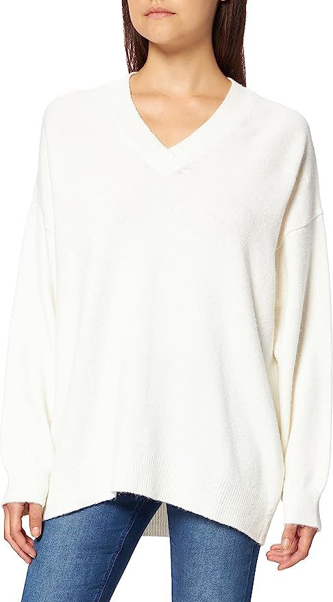 NA-KD Women's V-Neck Knitted Sweater Pullover | Amazon (UK)