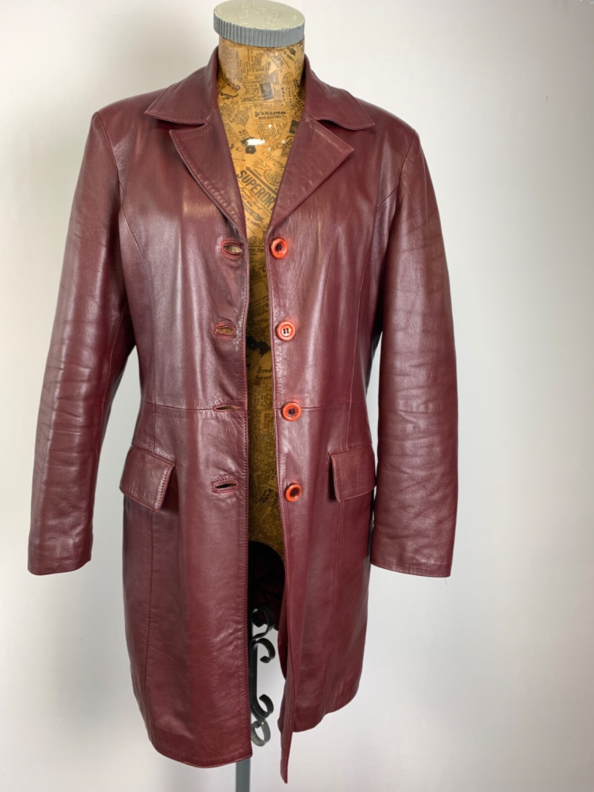 ALTA MODA FIRENZE JACKET 44 16 BURGUNDY RED Real Leather Button Up Smart Casual  | eBay | eBay UK