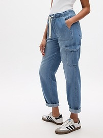 Easy Denim Cargo Joggers | Gap (CA)