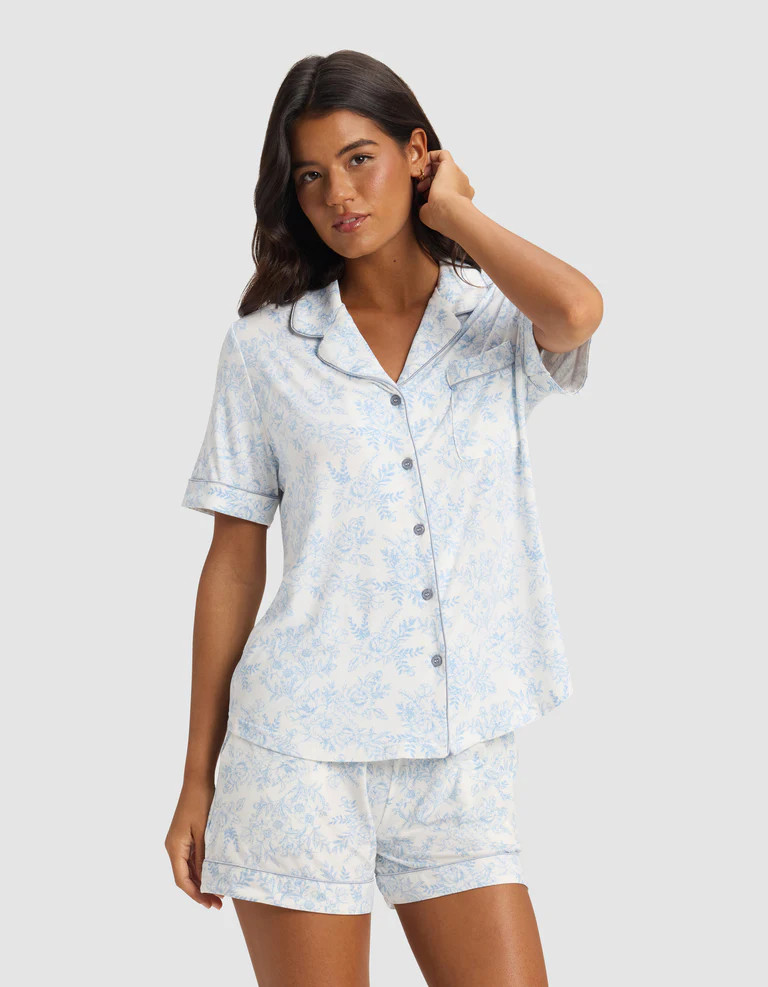Women's Bamboo Stretch-Knit Short Sleeve Pajama Top | Cozy Earth