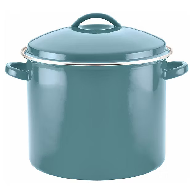 Farberware 16qt Porcelain Enamel Covered Stock Pot Aqua | Target