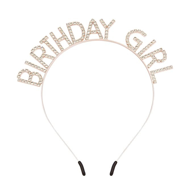 Birthday Headbands for Women Birthday Rose Gold White Tiaras and Crowns for Women Girls Christmas... | Amazon (US)