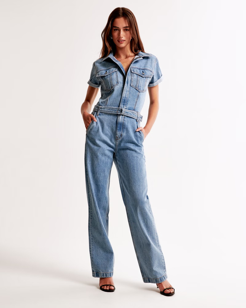 90s Relaxed Denim Jumpsuit | Abercrombie & Fitch (US)