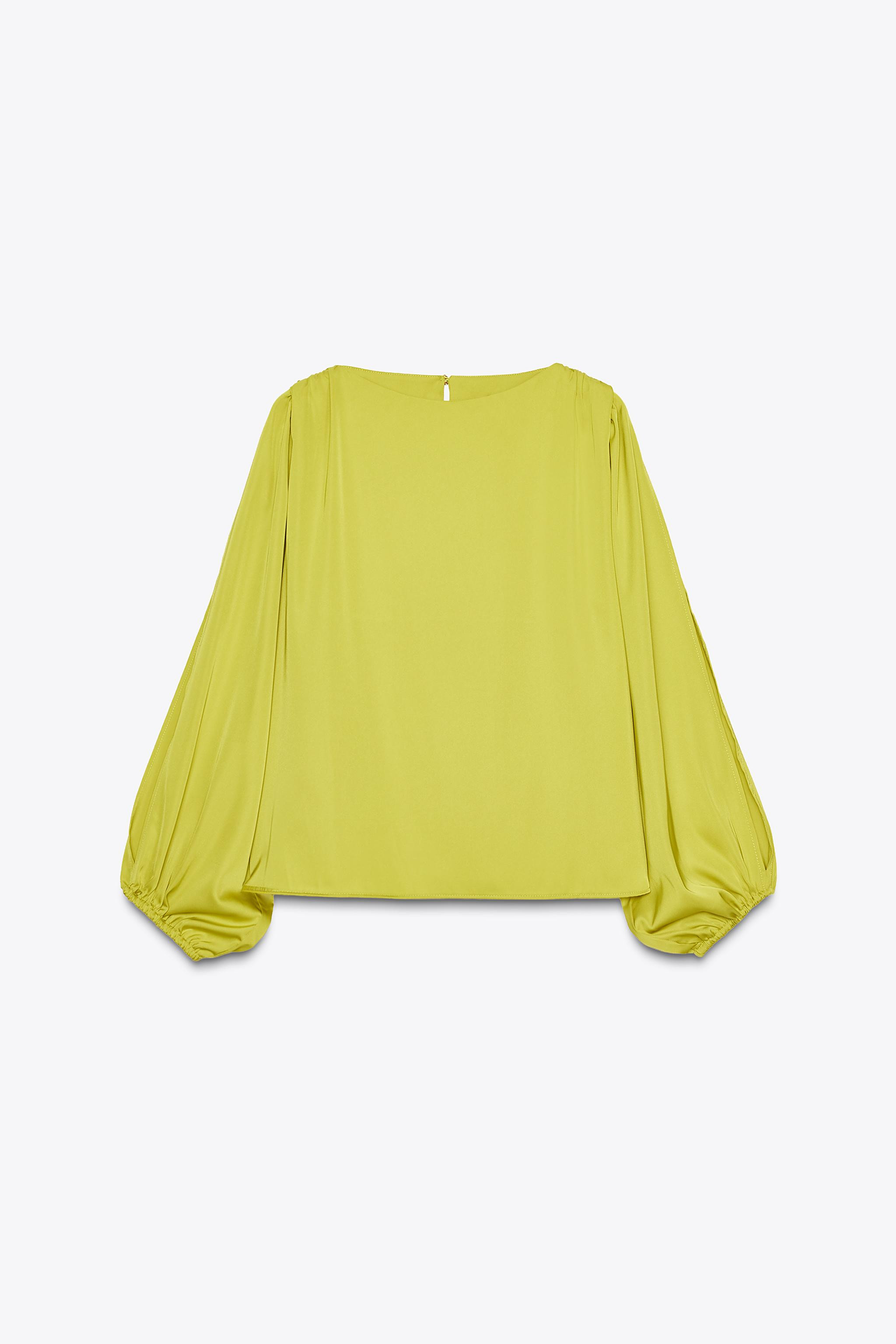 SATIN EFFECT CUTOUT SLEEVE TOP | Zara US