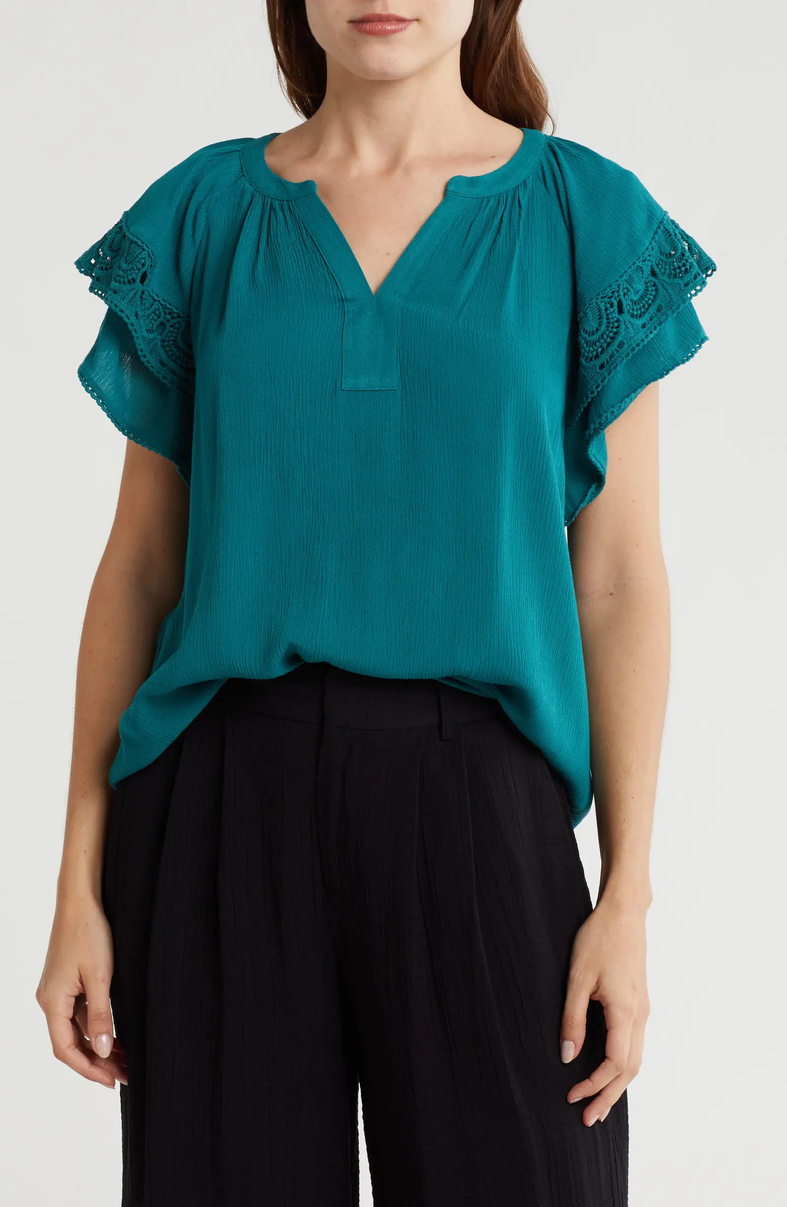 DR2 by Daniel Rainn Eyelet Ruffle Top | Nordstromrack | Nordstrom Rack
