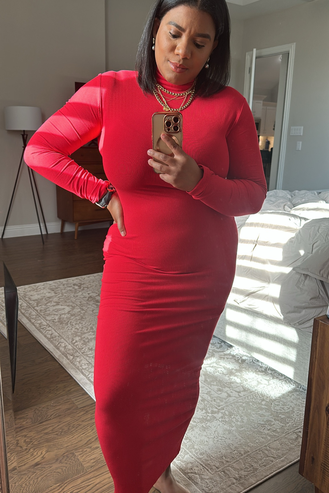 Lady in red. Perfect for any Christmas party! 

#LTKHoliday #LTKFindsUnder50 #LTKSeasonal