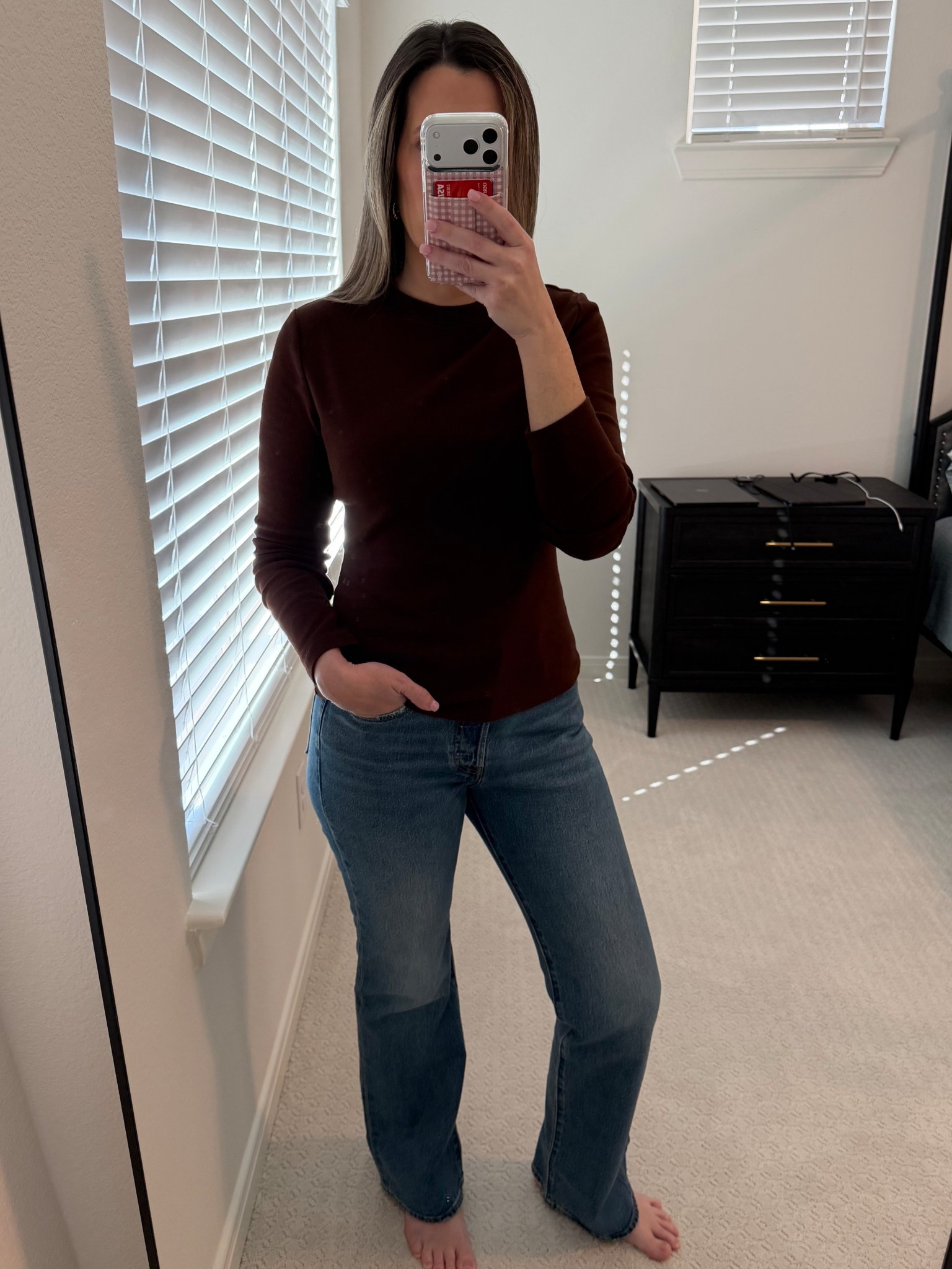 Simple, classic, and on repeat 🤎
A good long sleeve + the perfect pair of jeans will never fail you. Easy to dress up or keep casual, and this color is so good for transitioning seasons. @Levi's 

Linked my exact pieces for you ✨

OOTD, mom life, elevated casual, Carolyn Bessette, affordable fashionn

#LTKmomlife #LTKootd #LTKgrwm