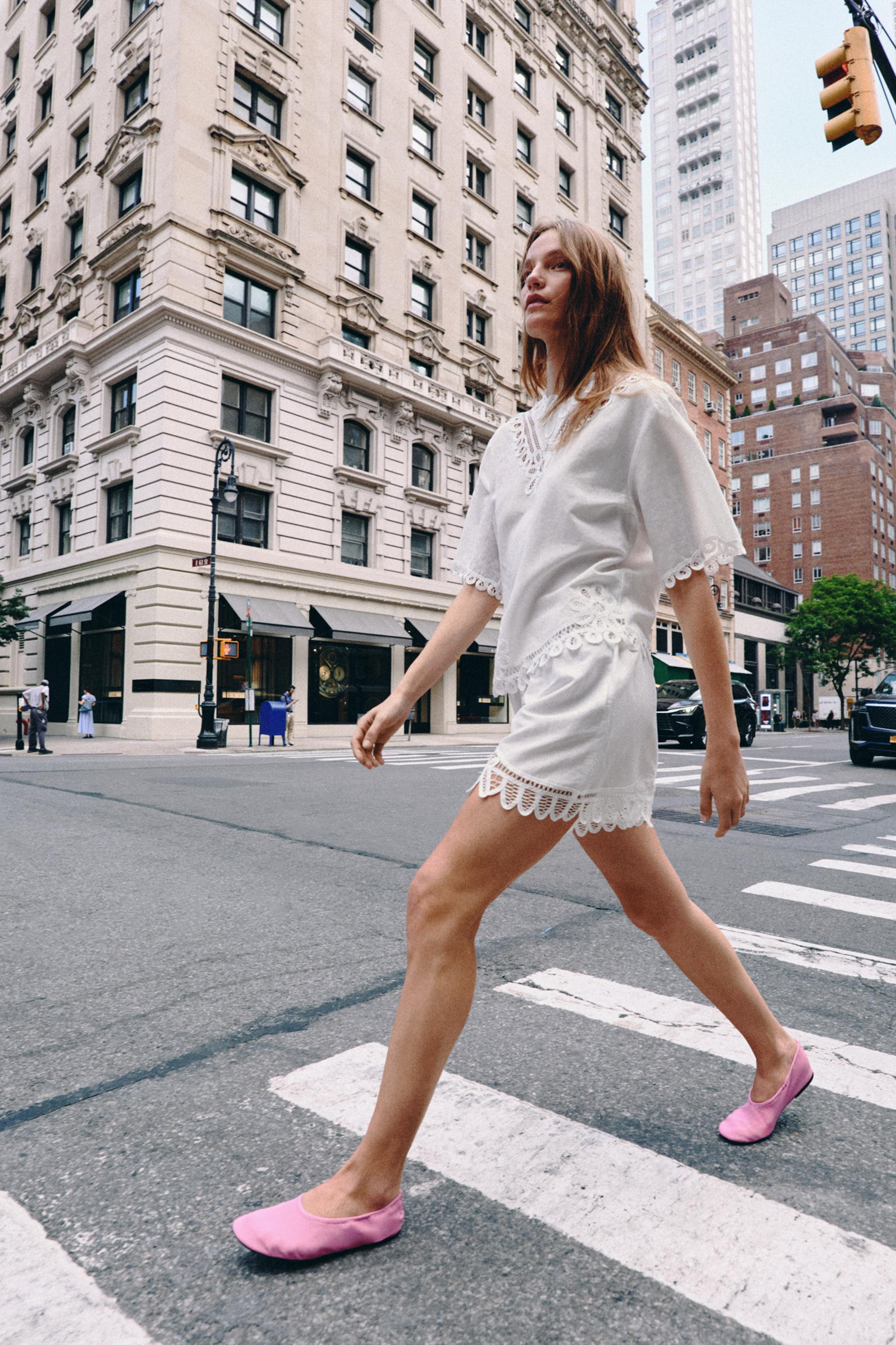 EMBROIDERED LINEN BLEND SHORTS ZW COLLECTION | Zara US