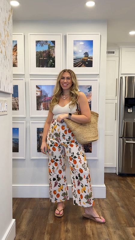 Printed pants outfits / summer outfits / spring outfits / midsize / wearing a 31 in the Anthropologie Colette pants and a 12 in the sezane pants 

#LTKstyletip #LTKmidsize #LTKVideo