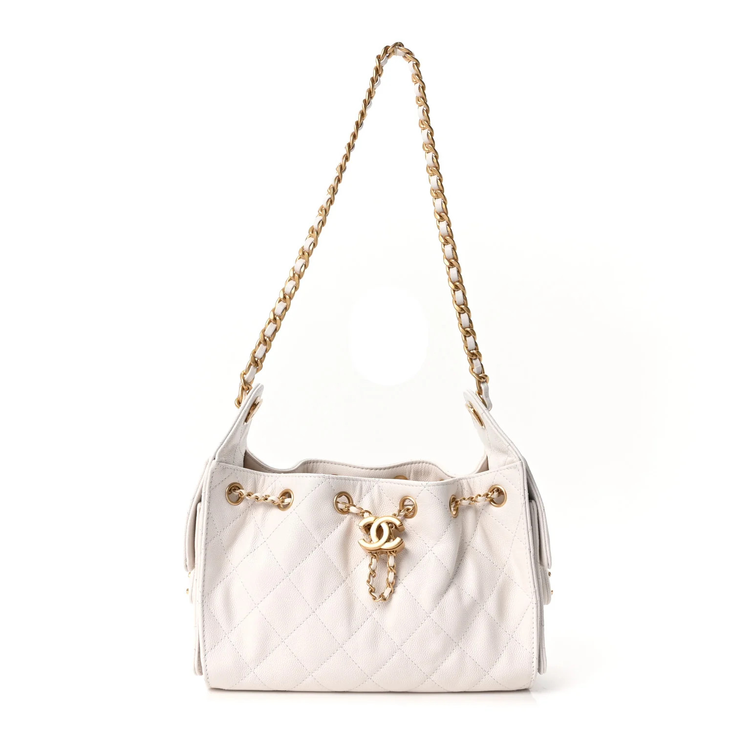Chanel Caviar Quilted Mini Chanel 25 Handbag White White 1922873 | FASHIONPHILE (US)