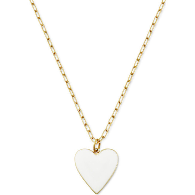 HART | Kids White Heart Necklace (Gold, Size 18"") | Maisonette | Maisonette
