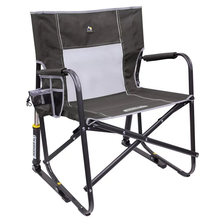 GCI Outdoor Freestyle Rocker XL Heavy Duty Folding Rocking Camping Chair, Pewter | Walmart (US)