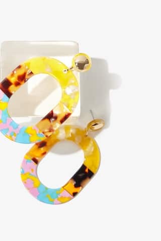 Tortoiseshell & Marble Hoop Drop Earrings | Forever 21 (US)