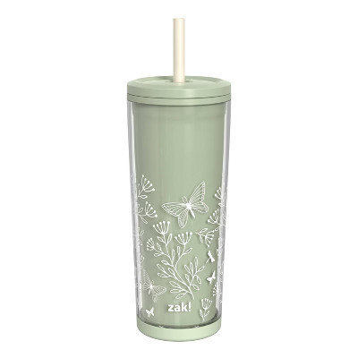 Zak Designs 25 fl oz SAN Straw Tumbler Thyme Meadow | Target