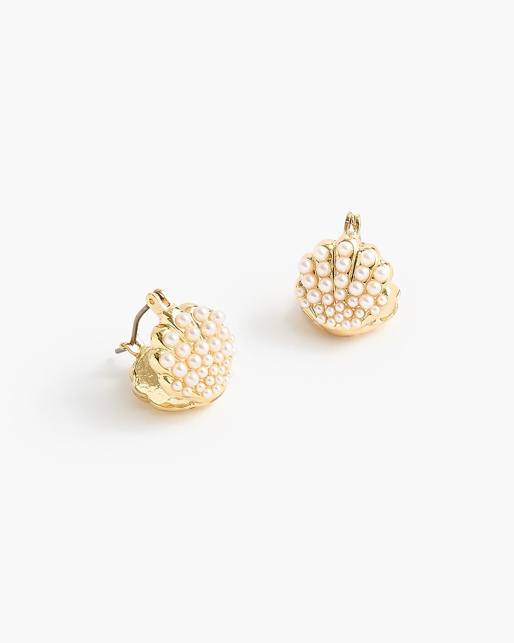 Pearl shell huggie earrings | J.Crew Factory