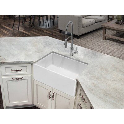 Superior Sinks  Farmhouse Apron Front 24-in x 18-in White Single Bowl Kitchen Sink | Lowe's
