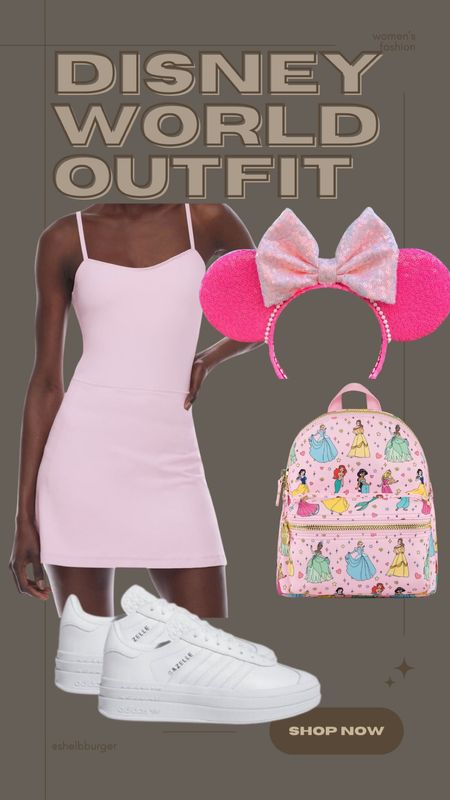 Disney Princess inspired outfit for women’s for Disney World

Aritzia active sports dress in pink
Neon pink mouse ears with pearls
Stoney clover Disney princess backpack 
Adidas gazelle bold platform sneakers

#LTKItBag #LTKTravel #LTKShoeCrush