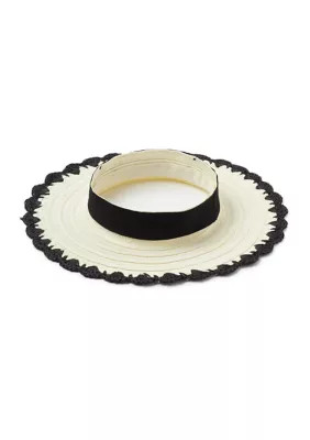 Crochet Edge Straw Hat | Belk