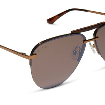 DIFF Tahoe Aviator Sunglasses for Women, Sequoia Tortoise + Brown Gold Flash | Target