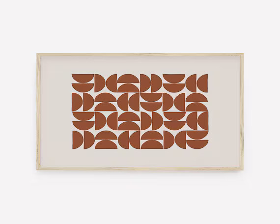 Geometric Frame TV Art, Terracotta Mid Century Modern, Samsung TV Abstract, Digital Download, Ins... | Etsy (US)