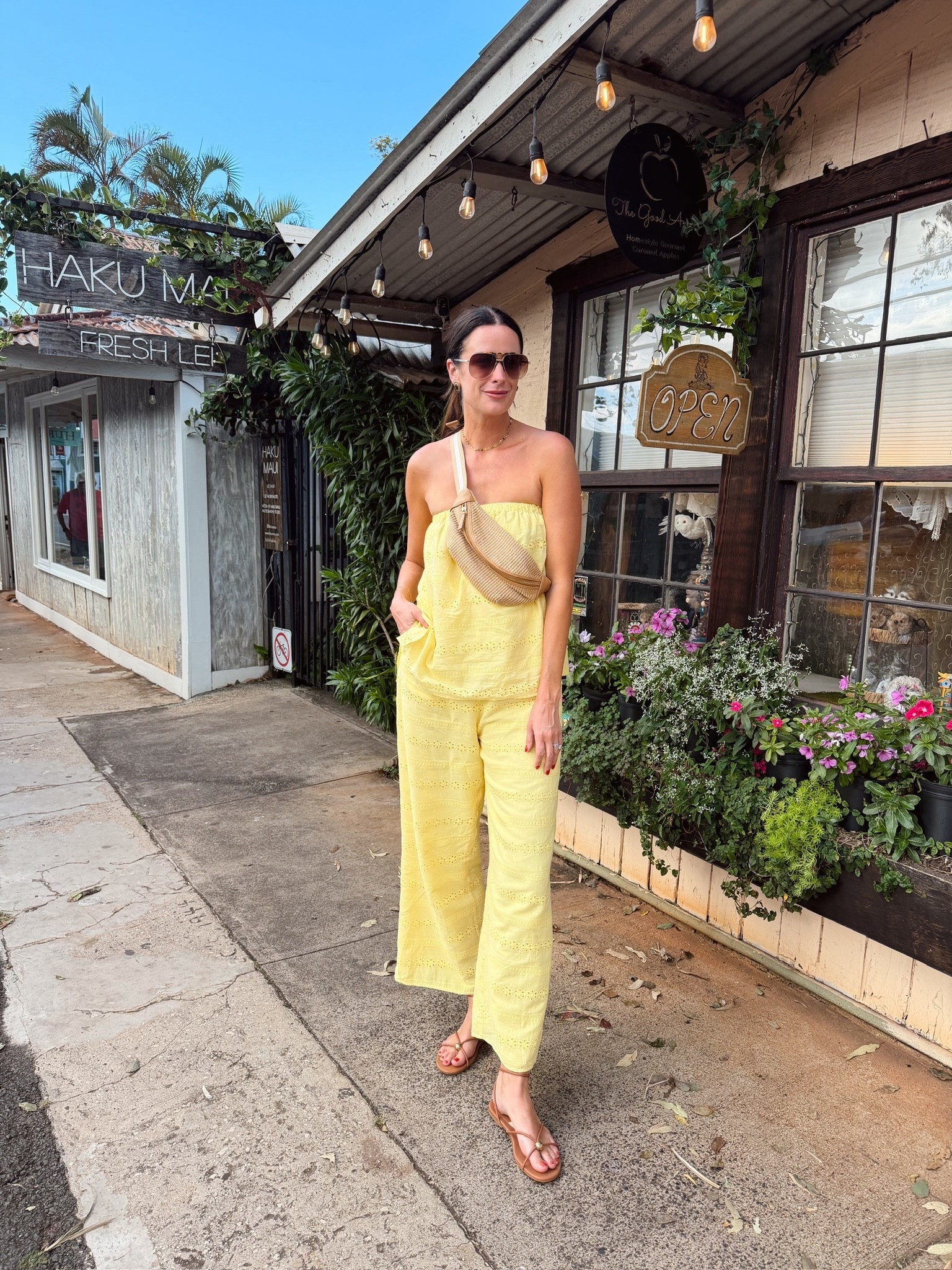 Loving the yellow trend happening now! This jumpsuit is a beautiful eyelet material and looks so pretty for spring! 

#LTKTravel #LTKTall #LTKootd