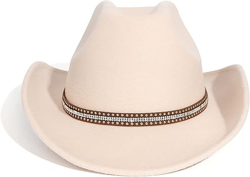 Lisianthus Men & Women's Felt Wide Brim Western Cowboy Outdoor Fedora Hats with Belt | Amazon (US)