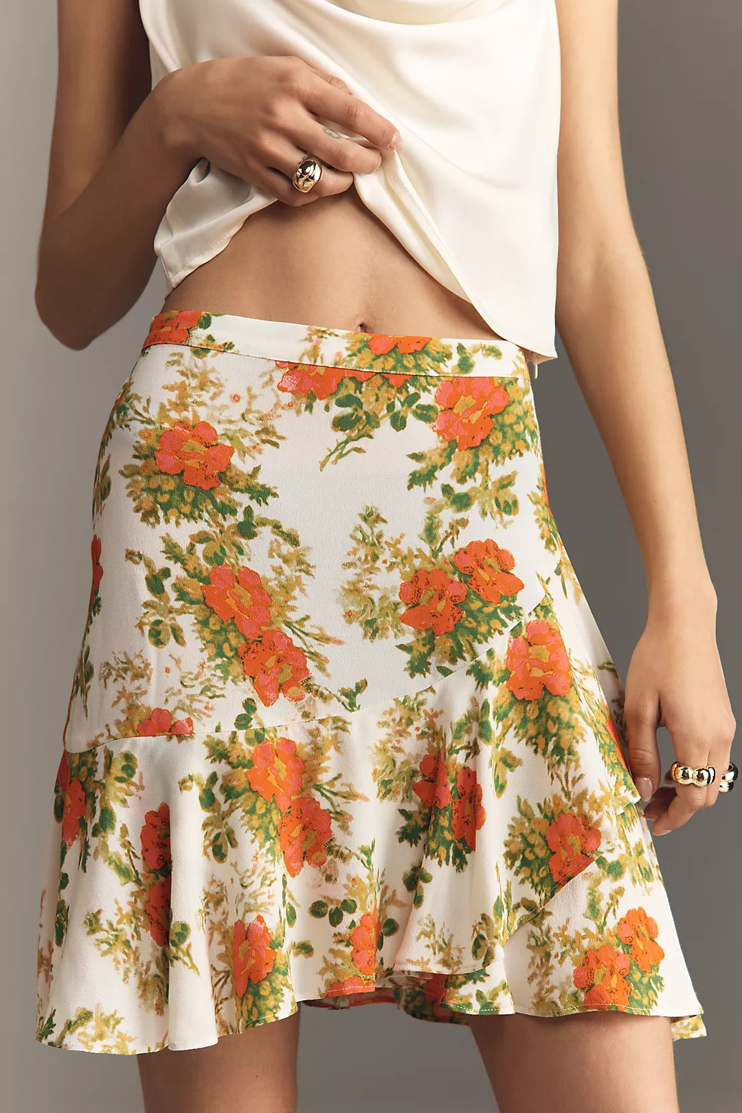 Plenty by Tracy Reese Ruffled Crepe Mini Skirt | Anthropologie (US)