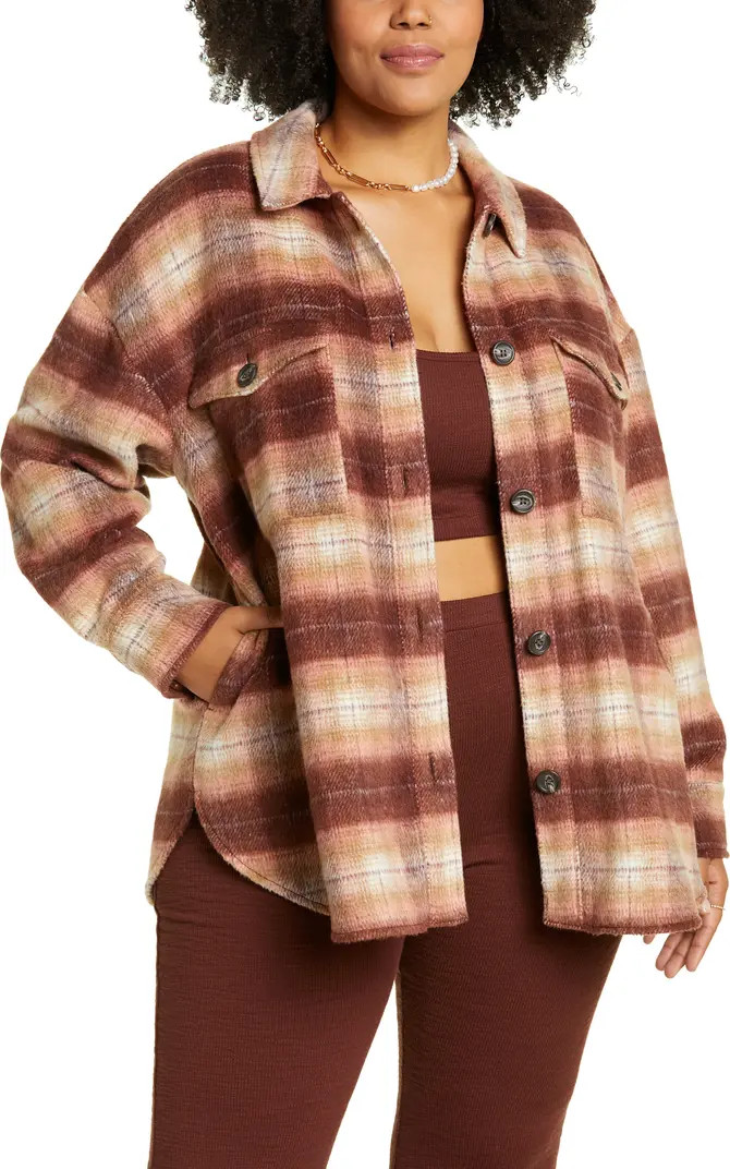BP. Plaid Brushed Shacket | Nordstrom | Nordstrom Canada